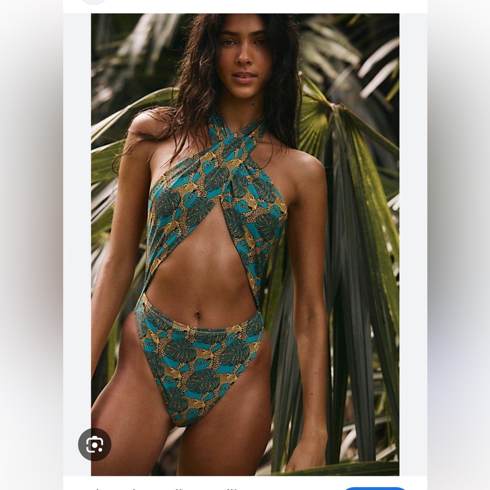 Reina Olga Italian Stallion One-Piece Swimsuit at Free People in Jungle Print